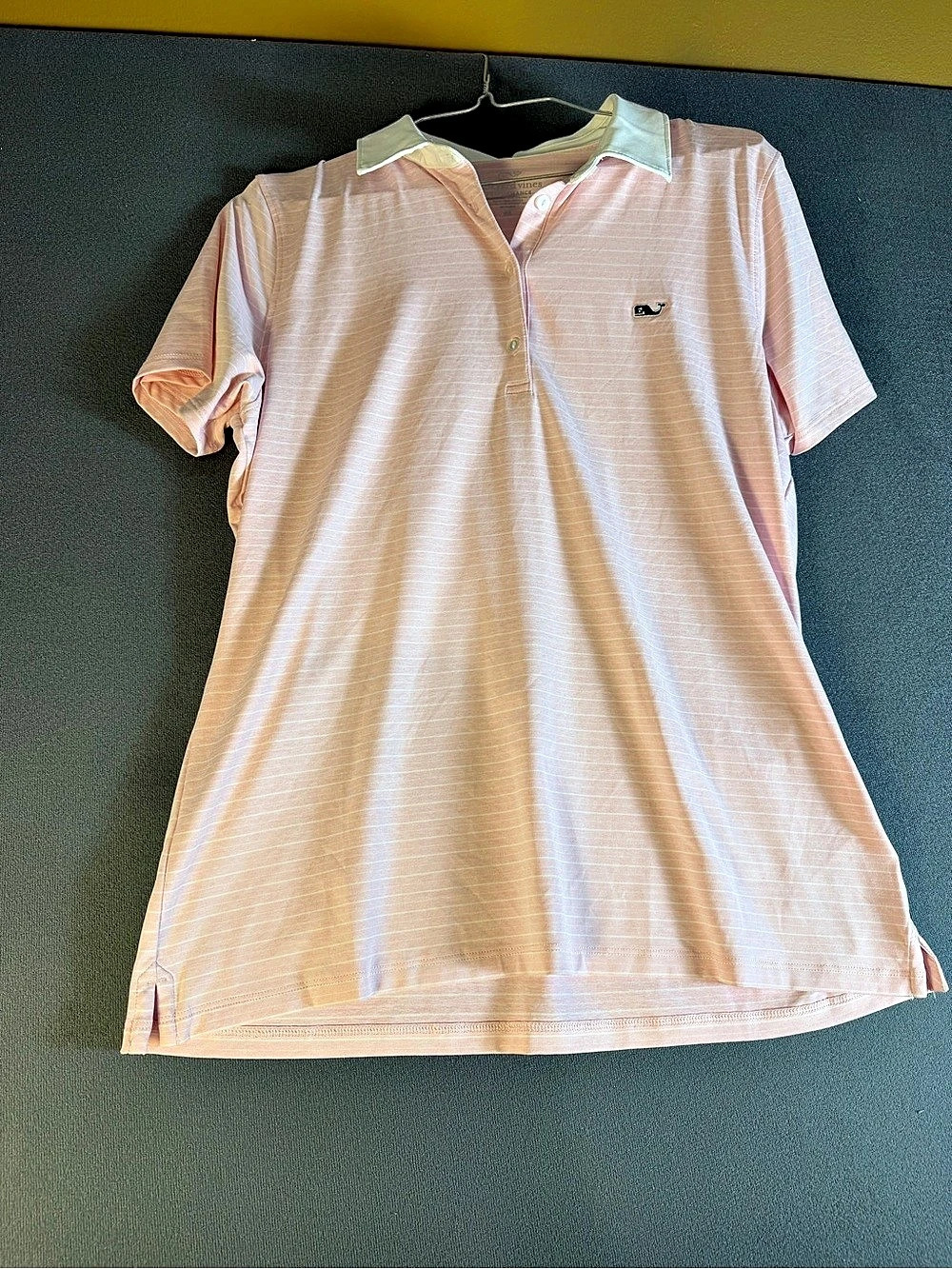 Vineyard Vines Palmer Printed Polo Striped Polo in Pink & White Size Medium NWT